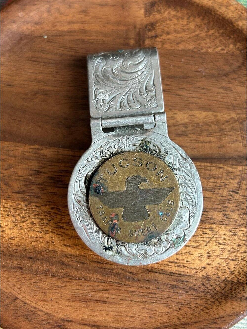 Vintage Tucson Trap & Skeet Club Money Clip Western Engraved